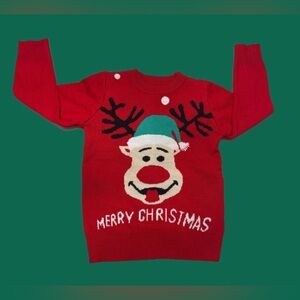 Red Christmas Elf dressed as a Reindeer 4T